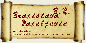 Bratislava Mateljević vizit kartica
